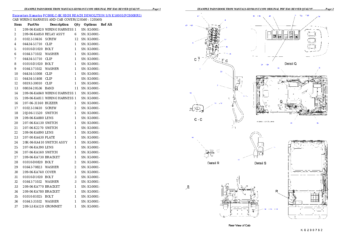 Protected: PC800LC-8K HIGH REACH DEMOLITION S/N K50001 Partsbook