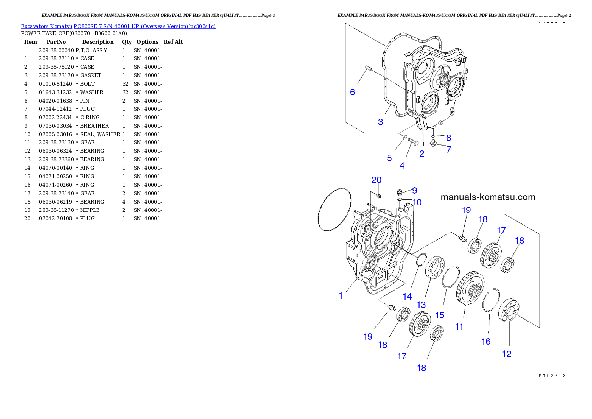 Protected: PC800SE-7 S/N 40001-UP (Overseas Version) Partsbook