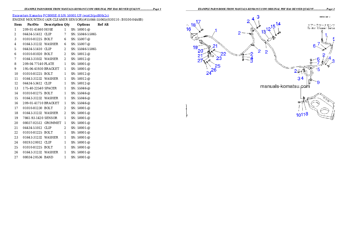 Protected: PC800SE-8 S/N 50001-UP (ecot3) Partsbook