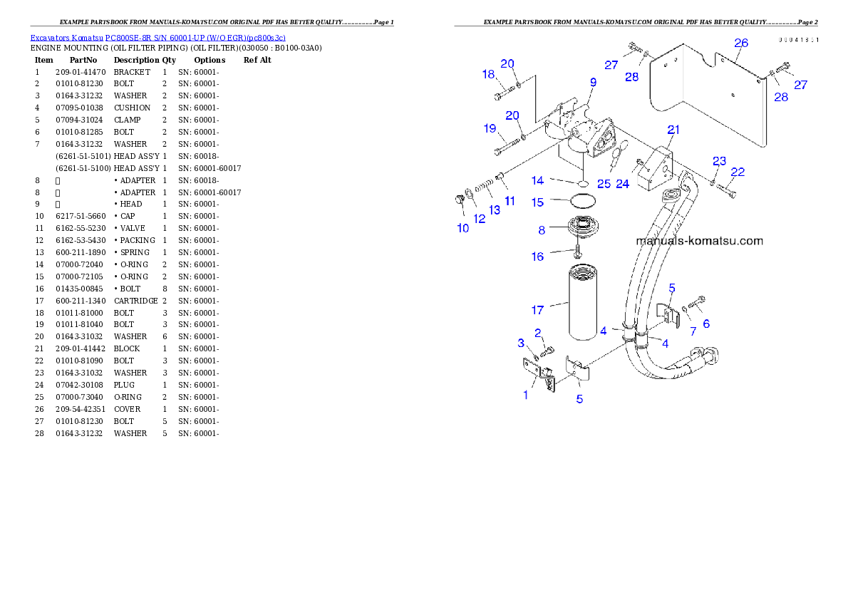 Protected: PC800SE-8R S/N 60001-UP (W/O EGR) Partsbook