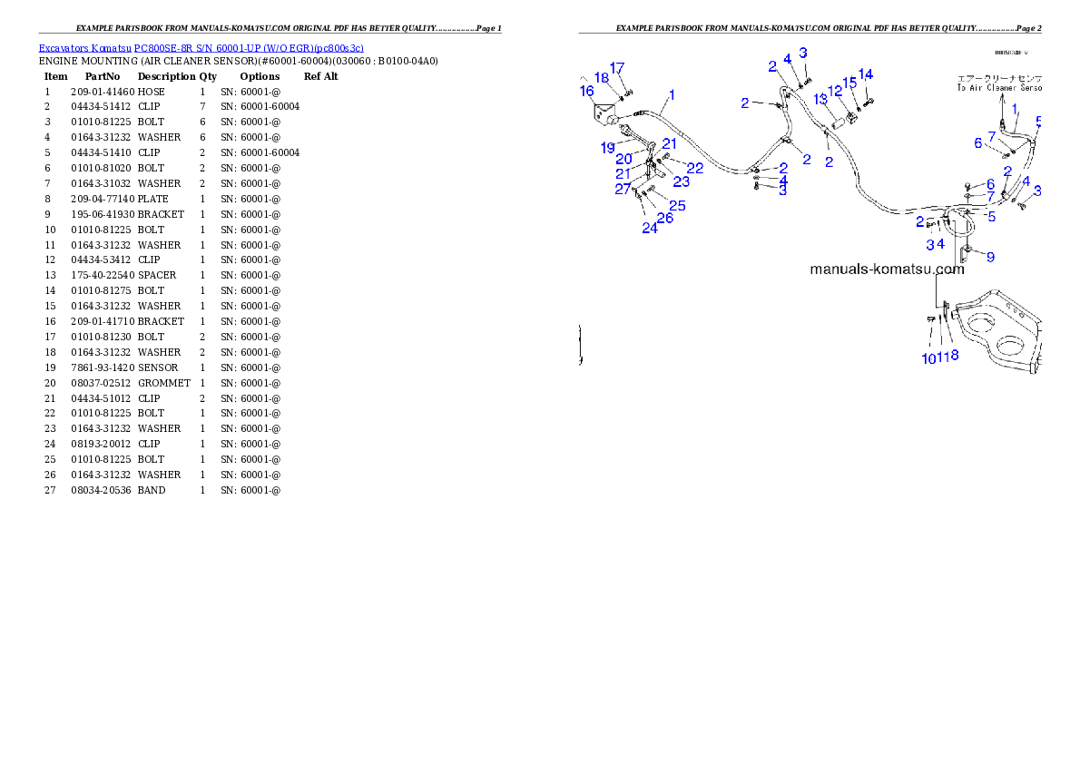 Protected: PC800SE-8R S/N 60001-UP (W/O EGR) Partsbook