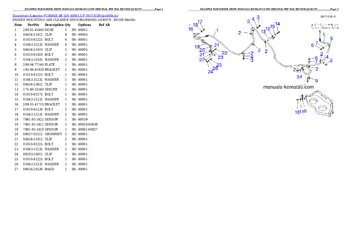 Protected: PC800SE-8R S/N 60001-UP (W/O EGR) Partsbook