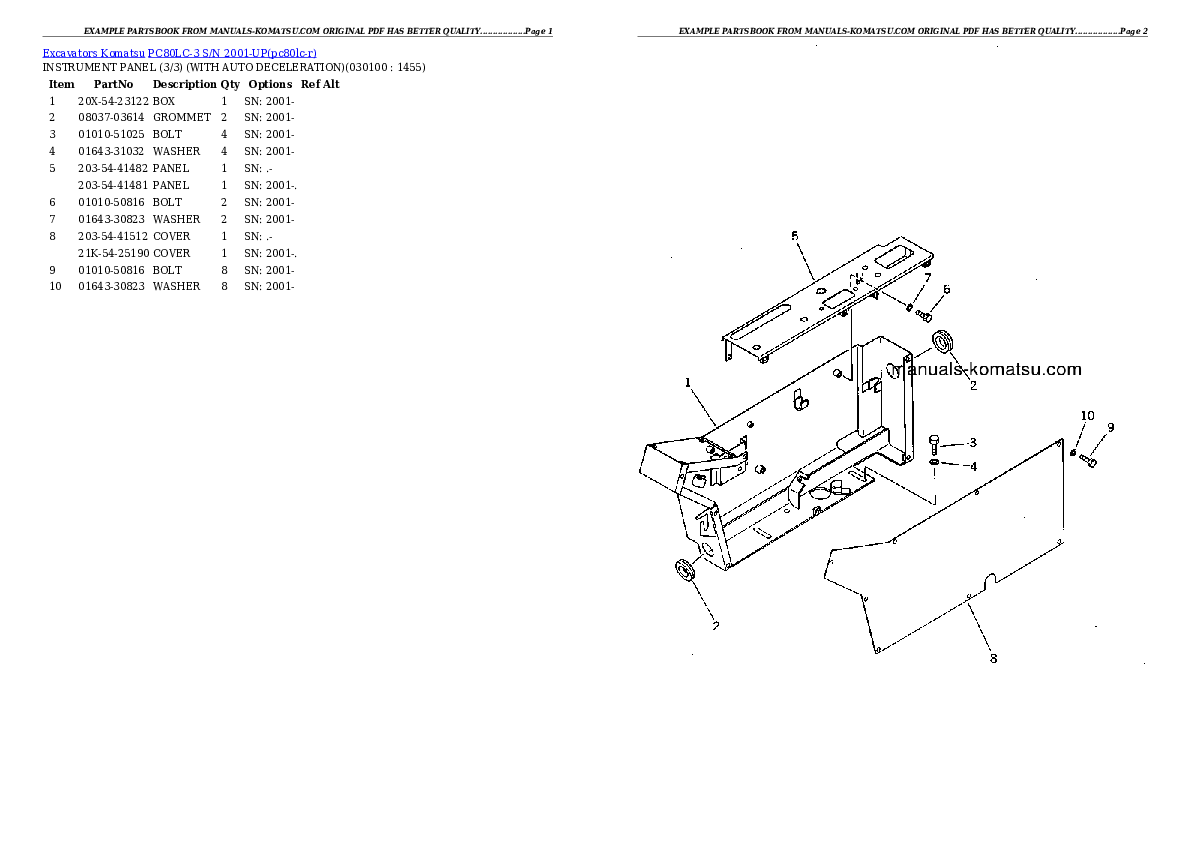 Protected: PC80LC-3 S/N 2001-UP Partsbook
