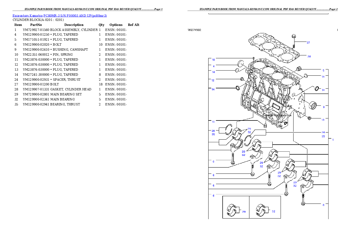 Protected: PC80MR-3 S/N F00003 AND UP Partsbook