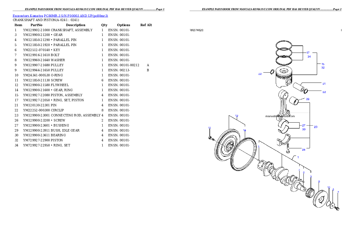 Protected: PC80MR-3 S/N F00003 AND UP Partsbook