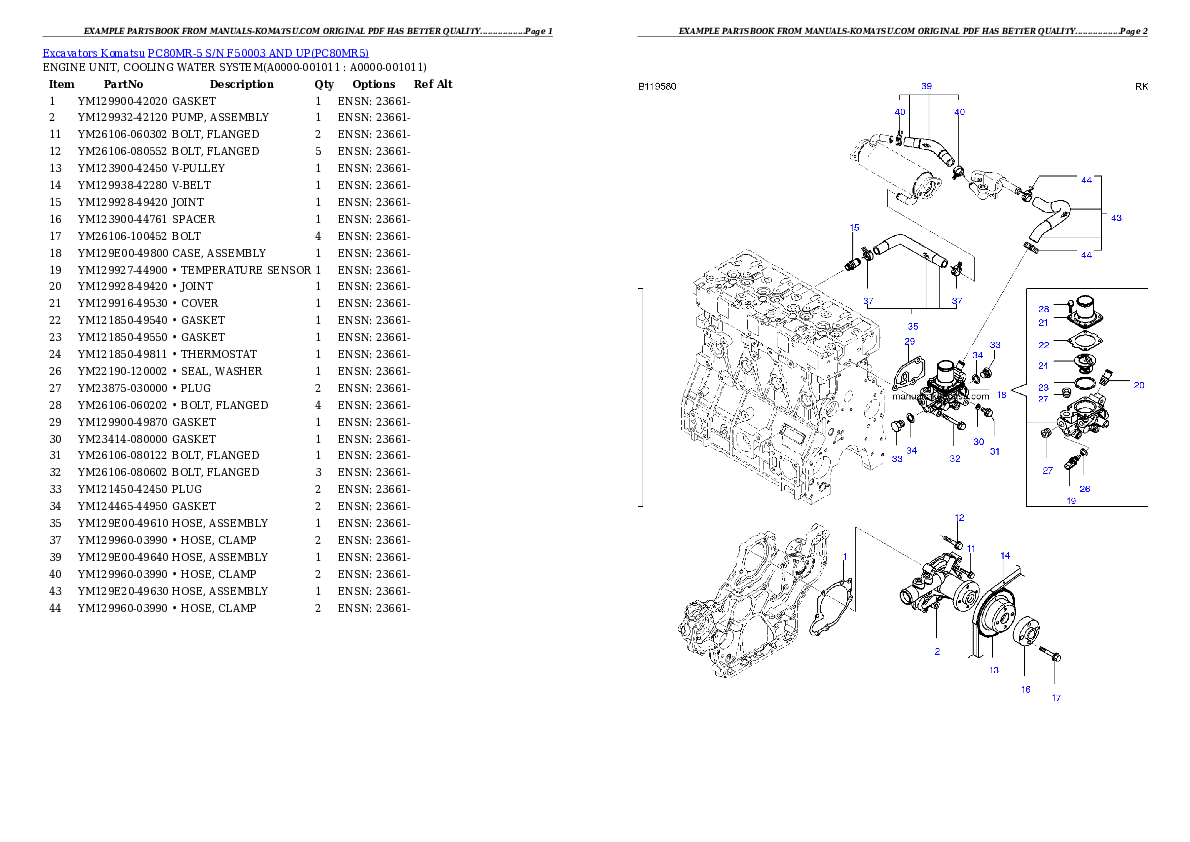 Protected: PC80MR-5 S/N F50003 AND UP Partsbook