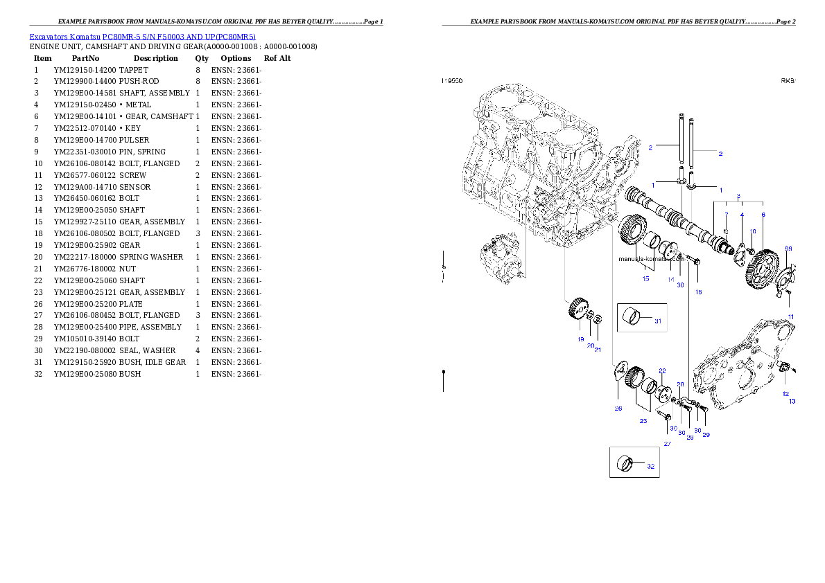Protected: PC80MR-5 S/N F50003 AND UP Partsbook