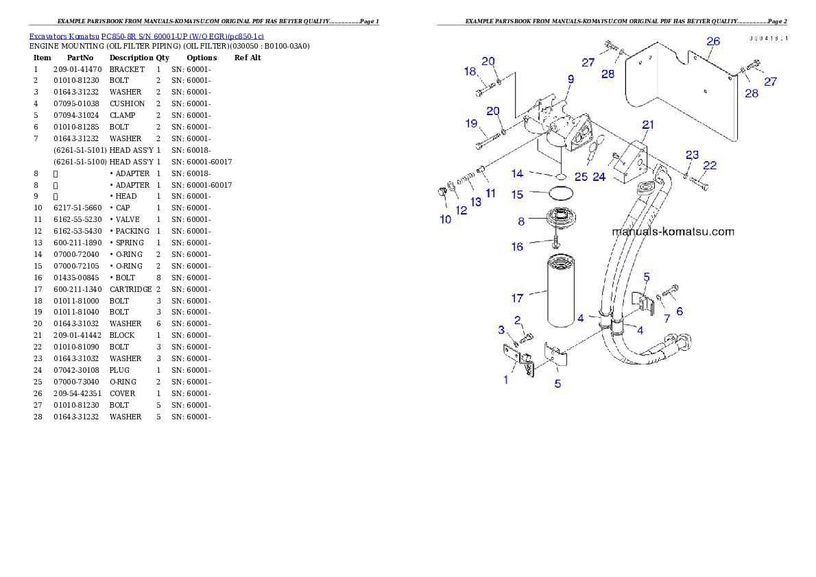 Protected: PC850-8R S/N 60001-UP (W/O EGR) Partsbook
