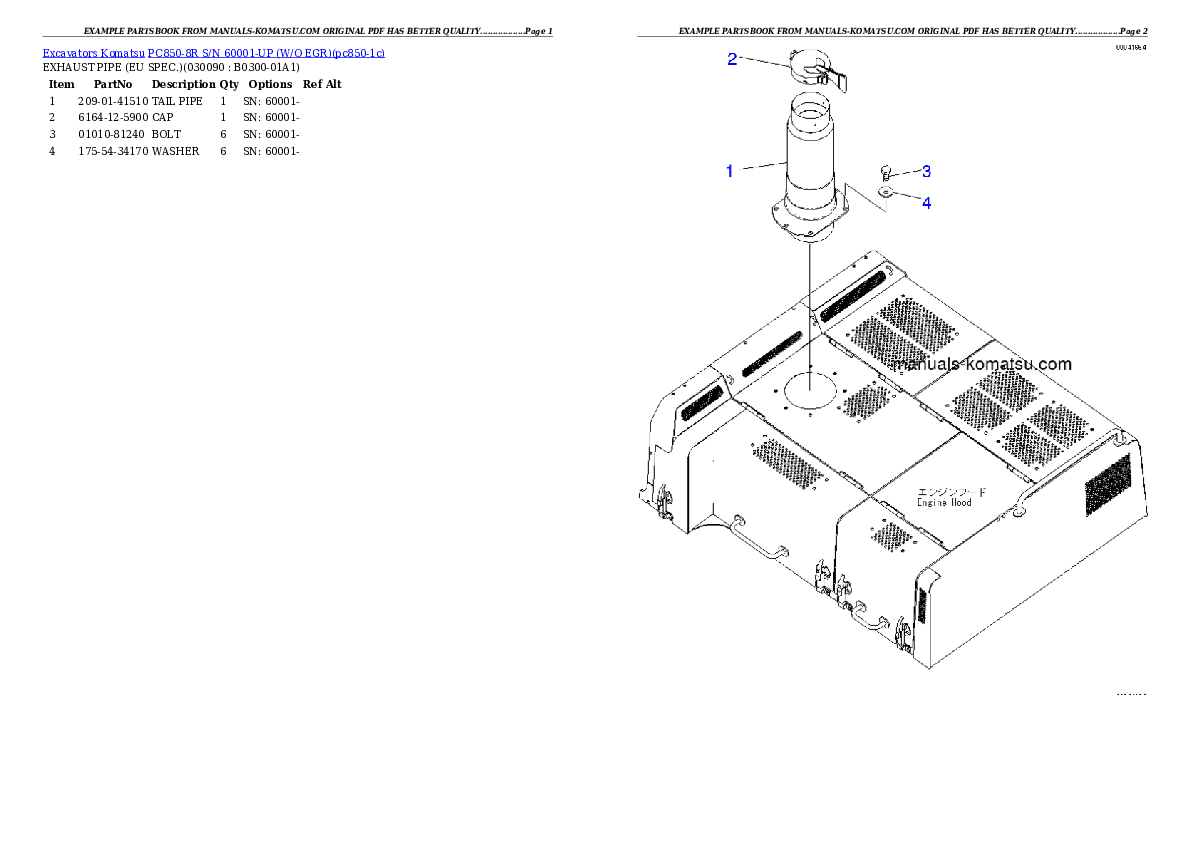 Protected: PC850-8R S/N 60001-UP (W/O EGR) Partsbook
