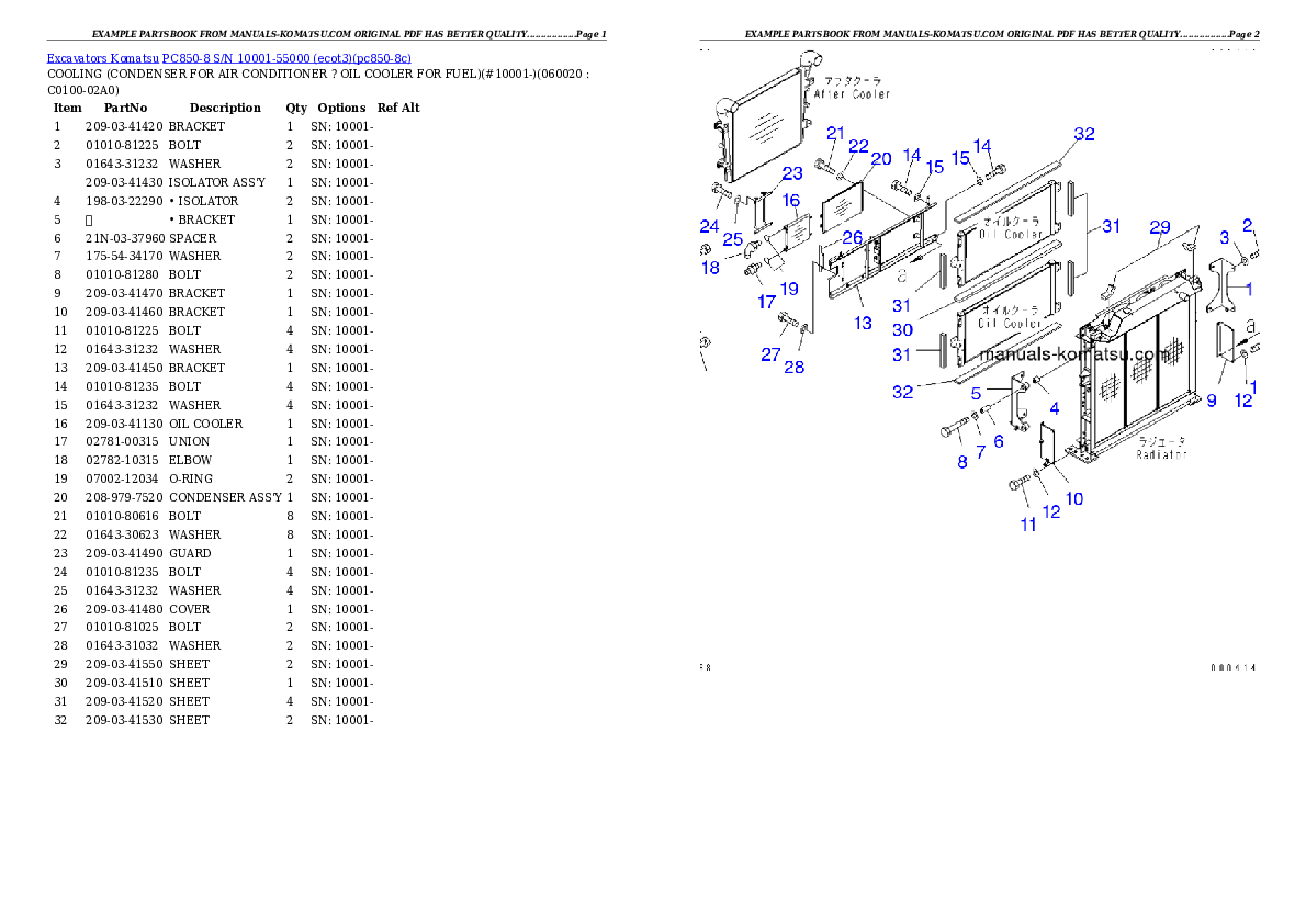 Protected: PC850-8 S/N 10001-55000 (ecot3) Partsbook