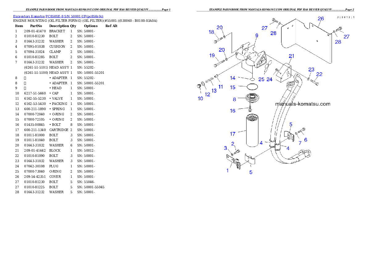 Protected: PC850SE-8 S/N 50001-UP Partsbook