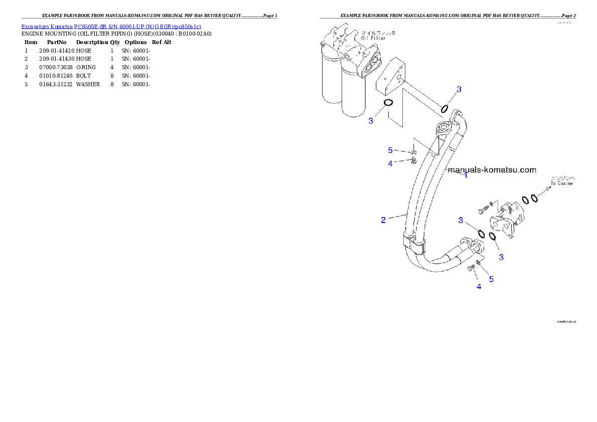 Protected: PC850SE-8R S/N 60001-UP (W/O EGR) Partsbook