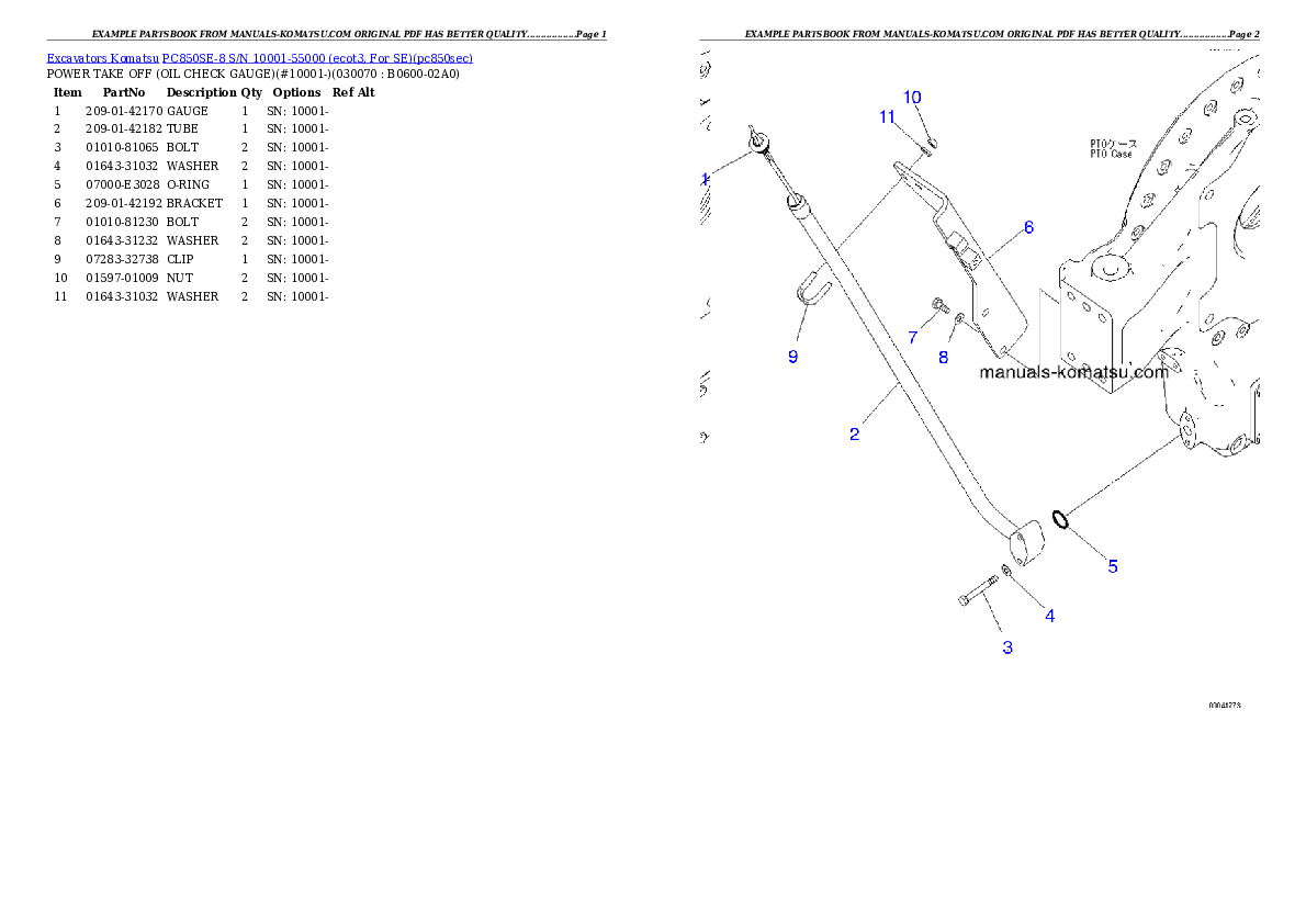 Protected: PC850SE-8 S/N 10001-55000 (ecot3, For SE) Partsbook