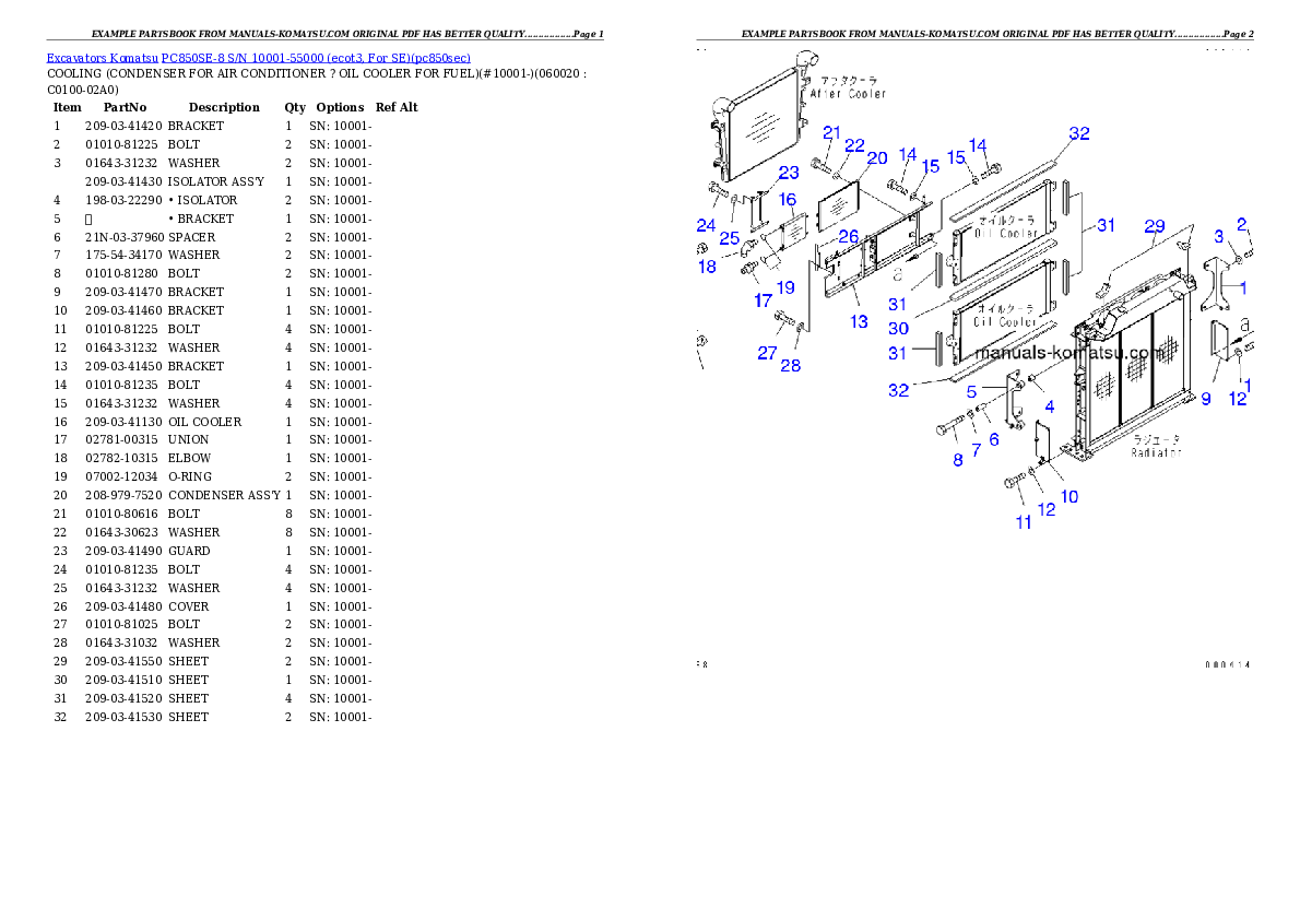Protected: PC850SE-8 S/N 10001-55000 (ecot3, For SE) Partsbook