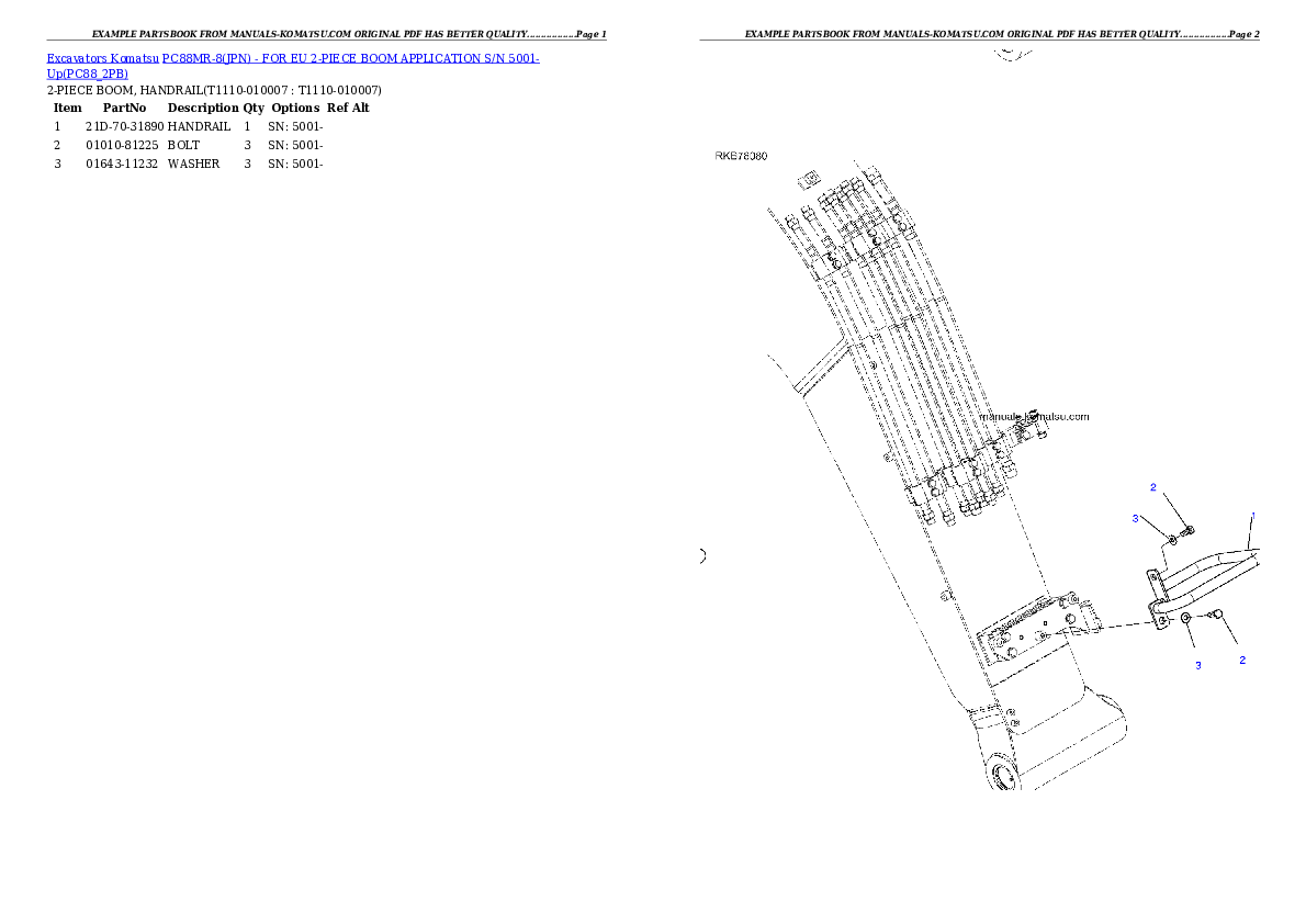 Protected: PC88MR-8(JPN) – FOR EU 2-PIECE BOOM APPLICATION S/N 5001-Up Partsbook