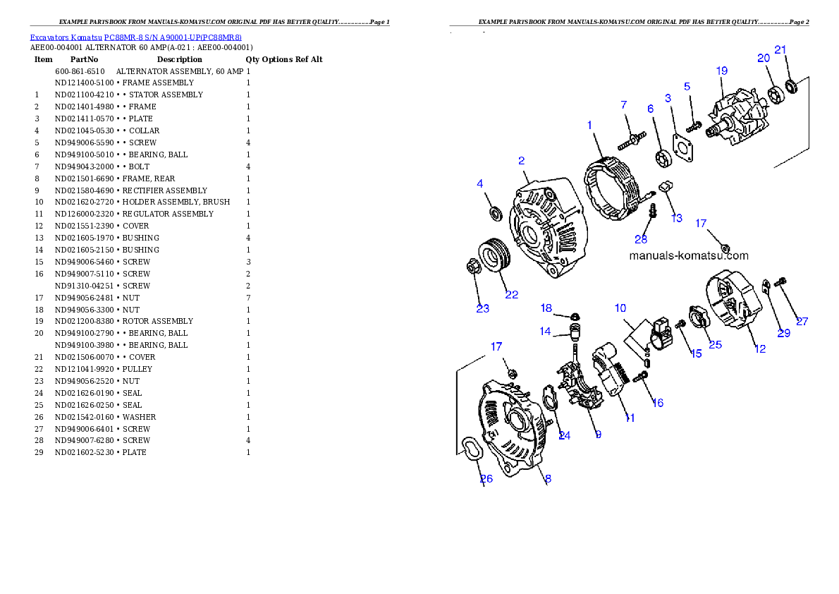 Protected: PC88MR-8 S/N A90001-UP Partsbook