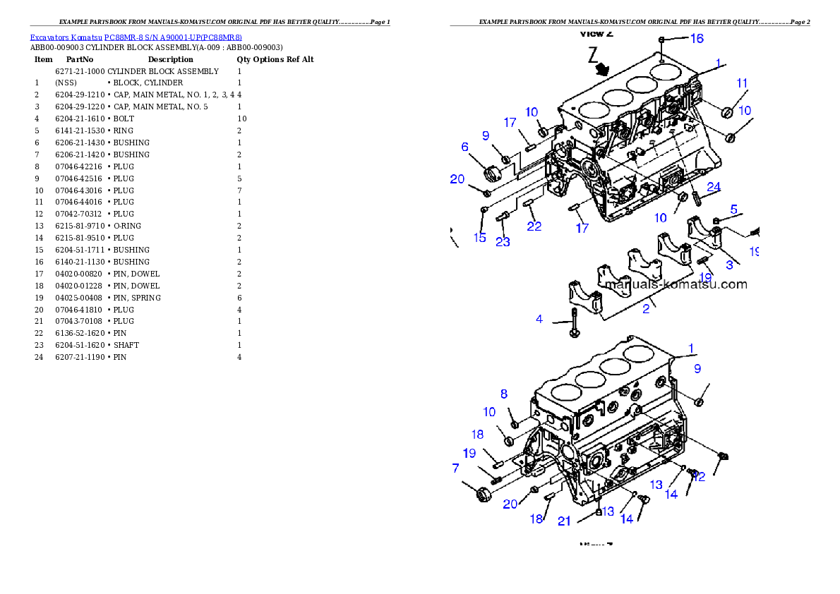 Protected: PC88MR-8 S/N A90001-UP Partsbook