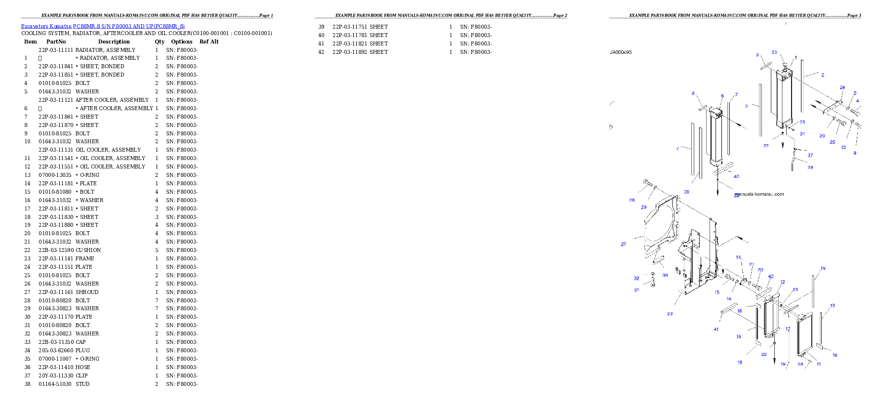 Protected: PC88MR-8 S/N F80003 AND UP Partsbook
