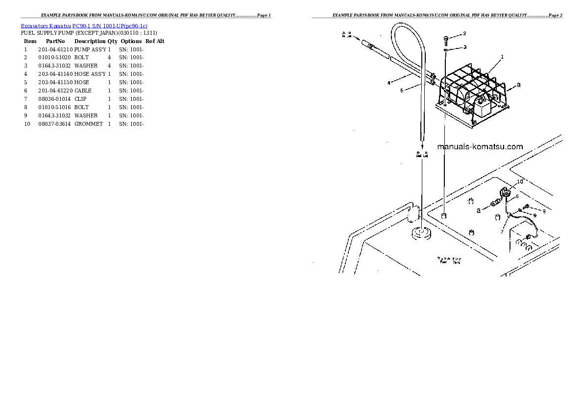 Protected: PC90-1 S/N 1001-UP Partsbook