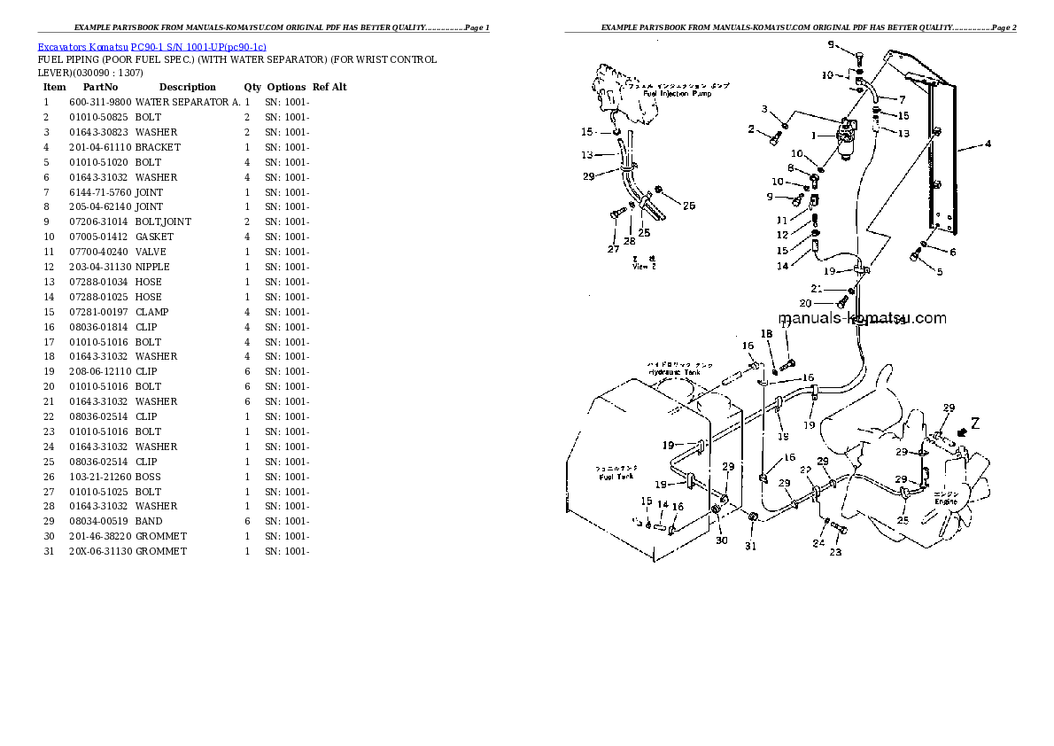 Protected: PC90-1 S/N 1001-UP Partsbook
