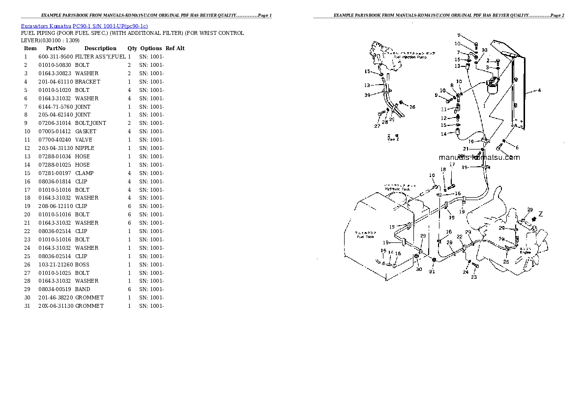 Protected: PC90-1 S/N 1001-UP Partsbook
