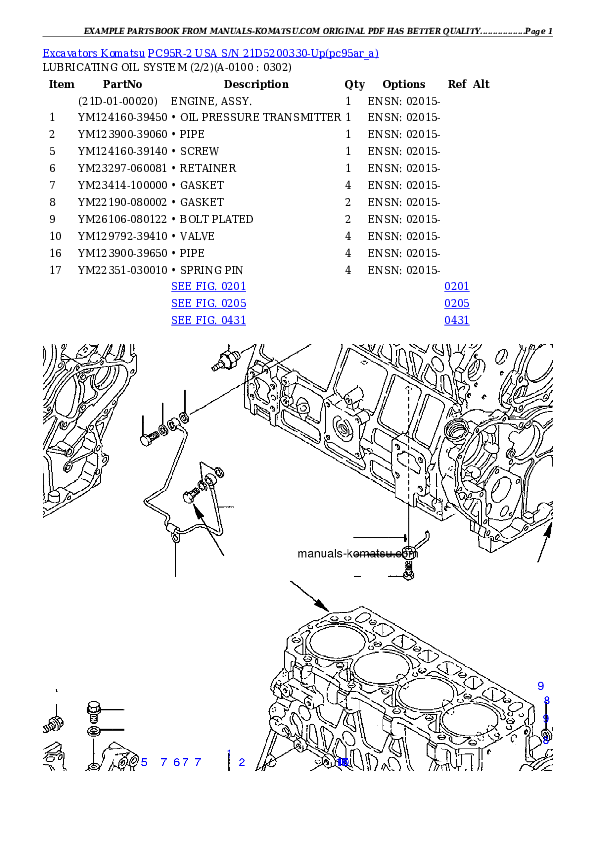 Protected: PC95R-2 USA S/N 21D5200330-Up Partsbook