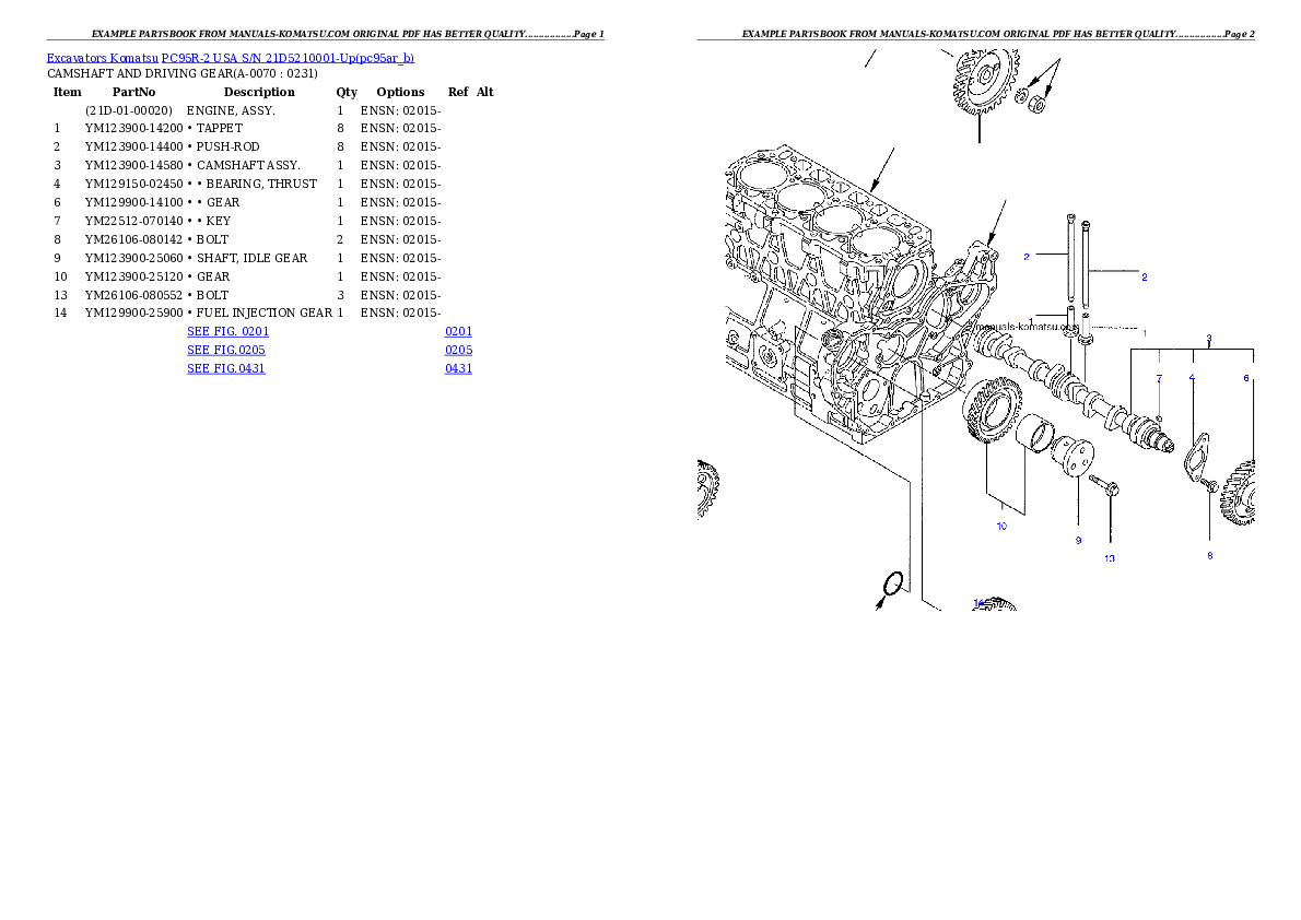 Protected: PC95R-2 USA S/N 21D5210001-Up Partsbook