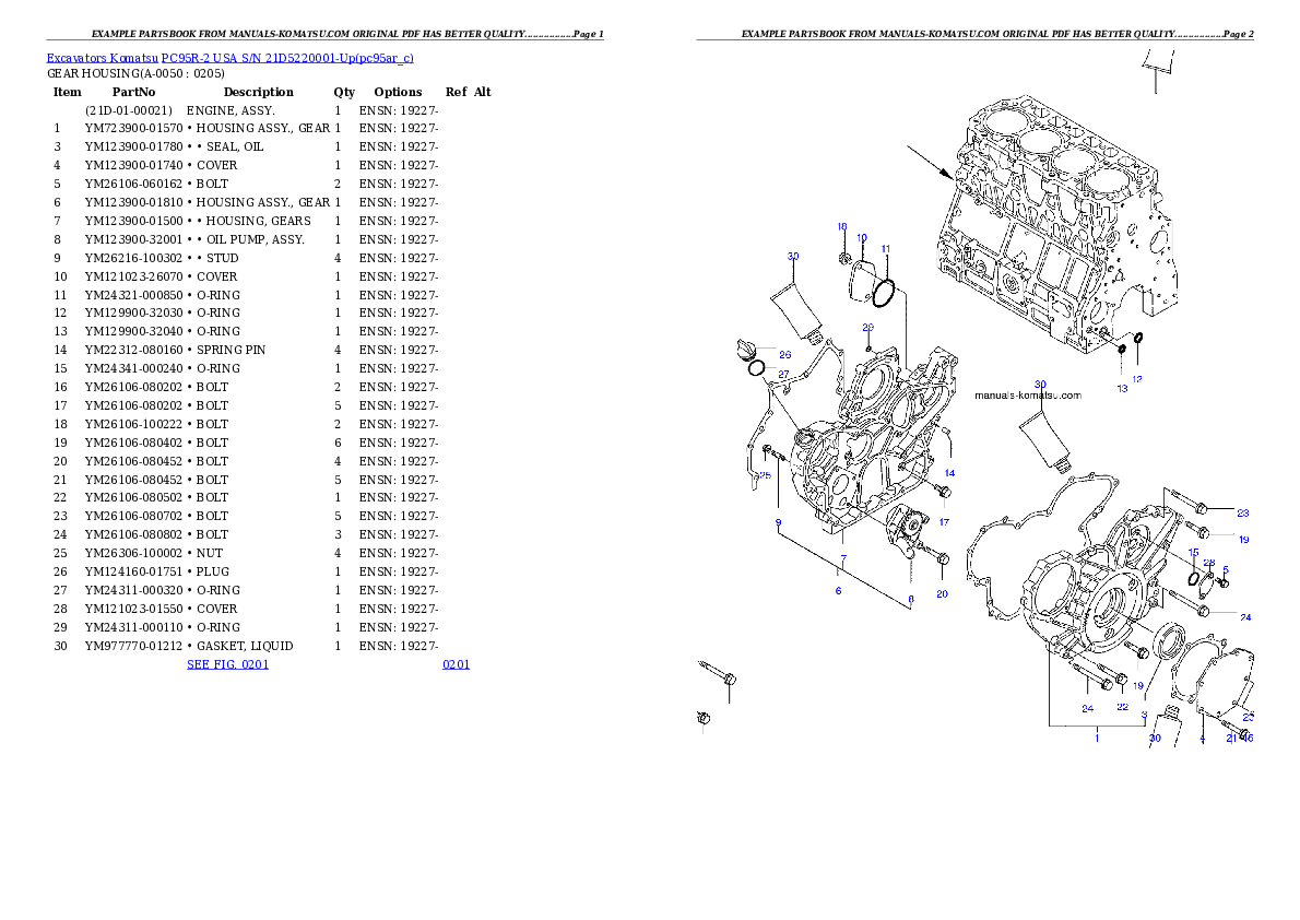 Protected: PC95R-2 USA S/N 21D5220001-Up Partsbook