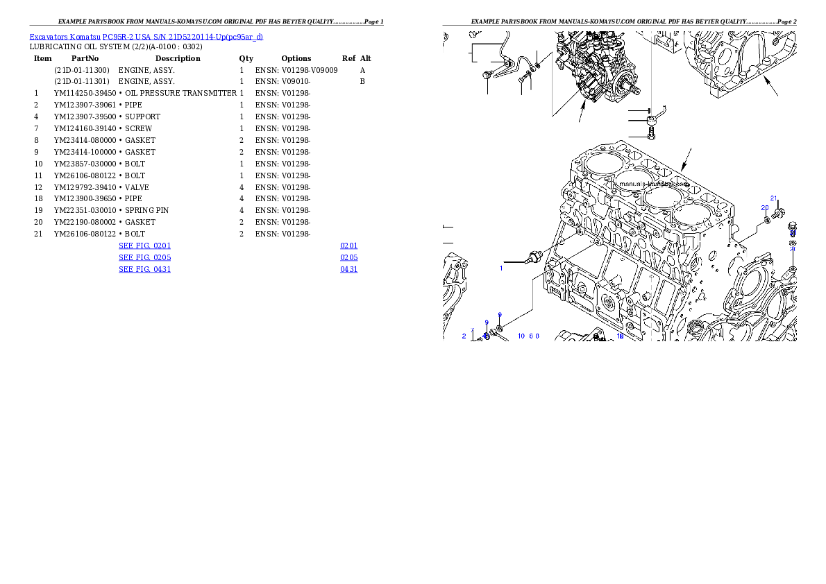 Protected: PC95R-2 USA S/N 21D5220114-Up Partsbook