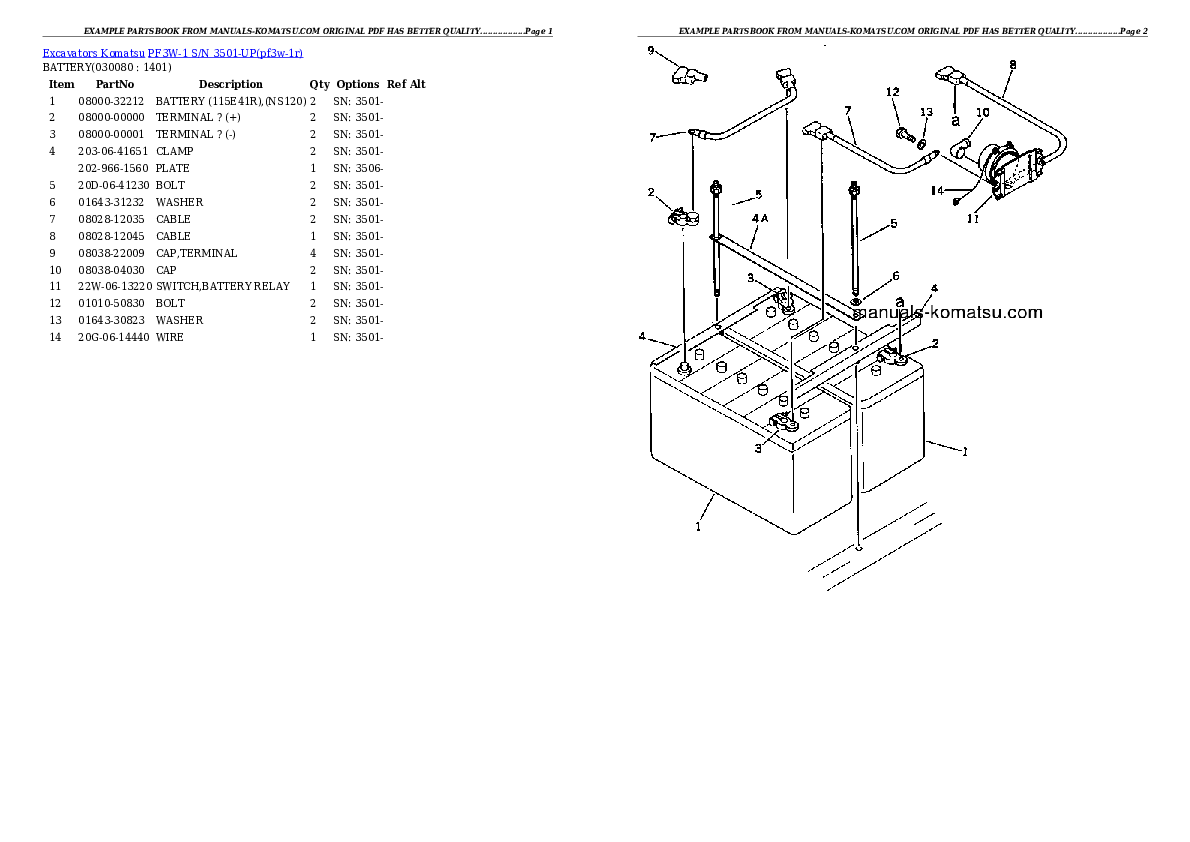 Protected: PF3W-1 S/N 3501-UP Partsbook