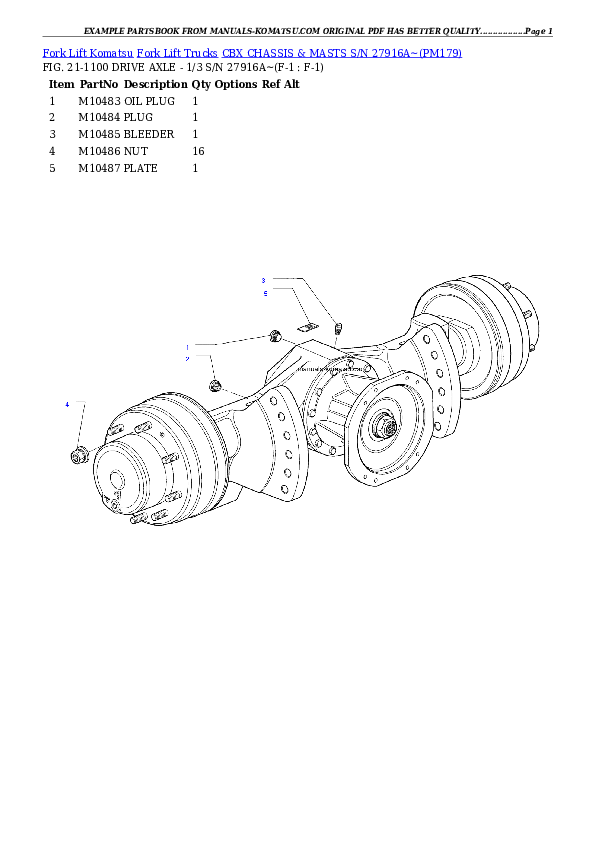 CBX CHASSIS & MASTS S/N 27916A~ Partsbook