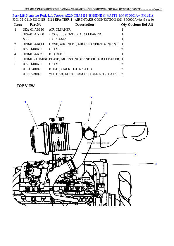 Protected: AX20 CHASSIS, ENGINE & MASTS S/N 670001A~ Partsbook