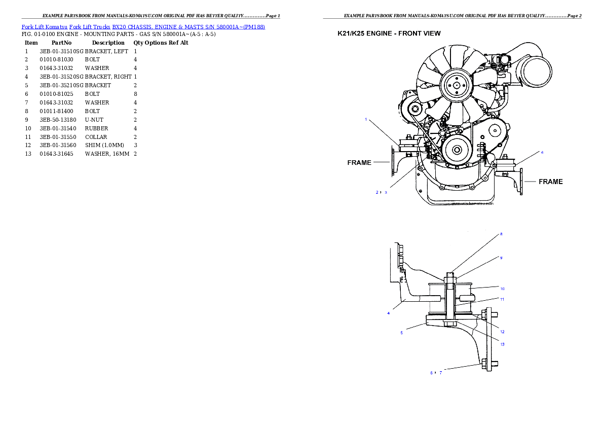 Protected: BX20 CHASSIS, ENGINE & MASTS S/N 580001A~ Partsbook