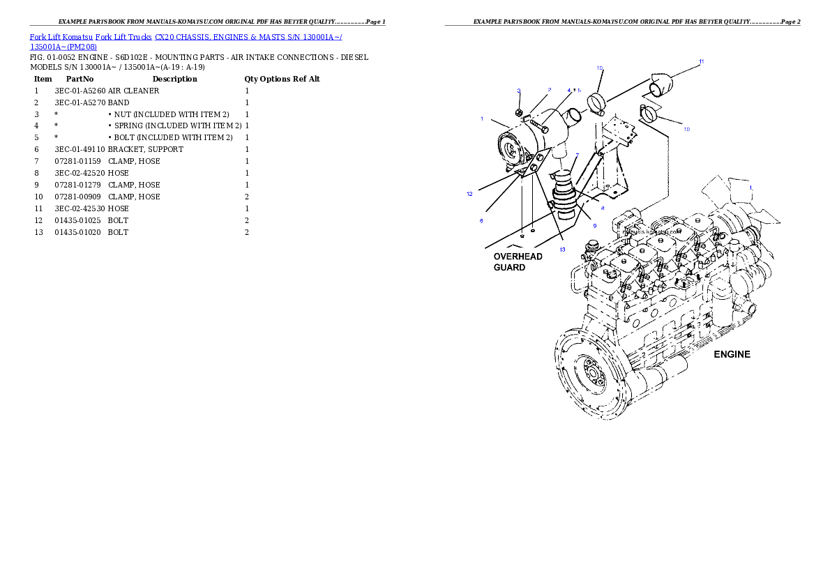 Protected: CX20 CHASSIS, ENGINES & MASTS S/N 130001A~/ 135001A~ Partsbook