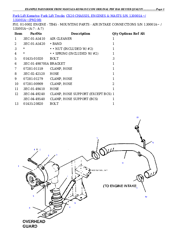 Protected: CX20 CHASSIS, ENGINES & MASTS S/N 130001A~/ 135001A~ Partsbook