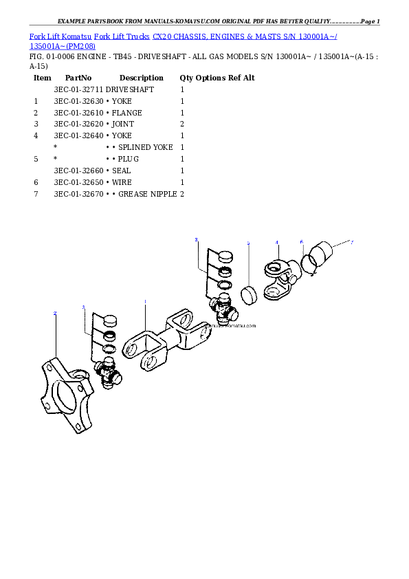 Protected: CX20 CHASSIS, ENGINES & MASTS S/N 130001A~/ 135001A~ Partsbook