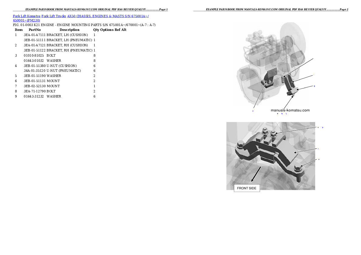 Protected: AX50 CHASSIS, ENGINES & MASTS S/N 675001A~/ 650001~ Partsbook