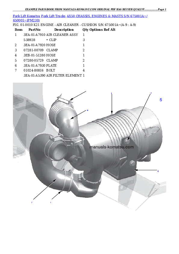 Protected: AX50 CHASSIS, ENGINES & MASTS S/N 675001A~/ 650001~ Partsbook