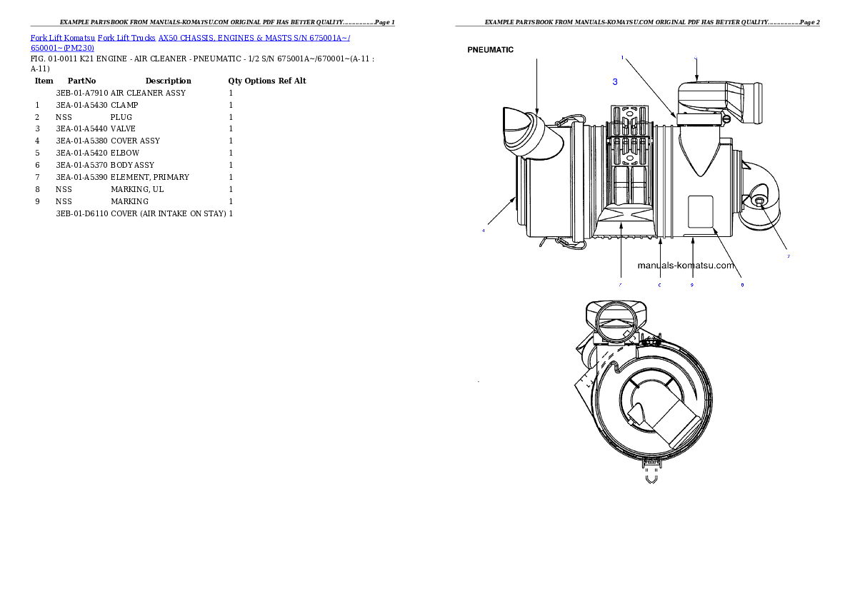 Protected: AX50 CHASSIS, ENGINES & MASTS S/N 675001A~/ 650001~ Partsbook