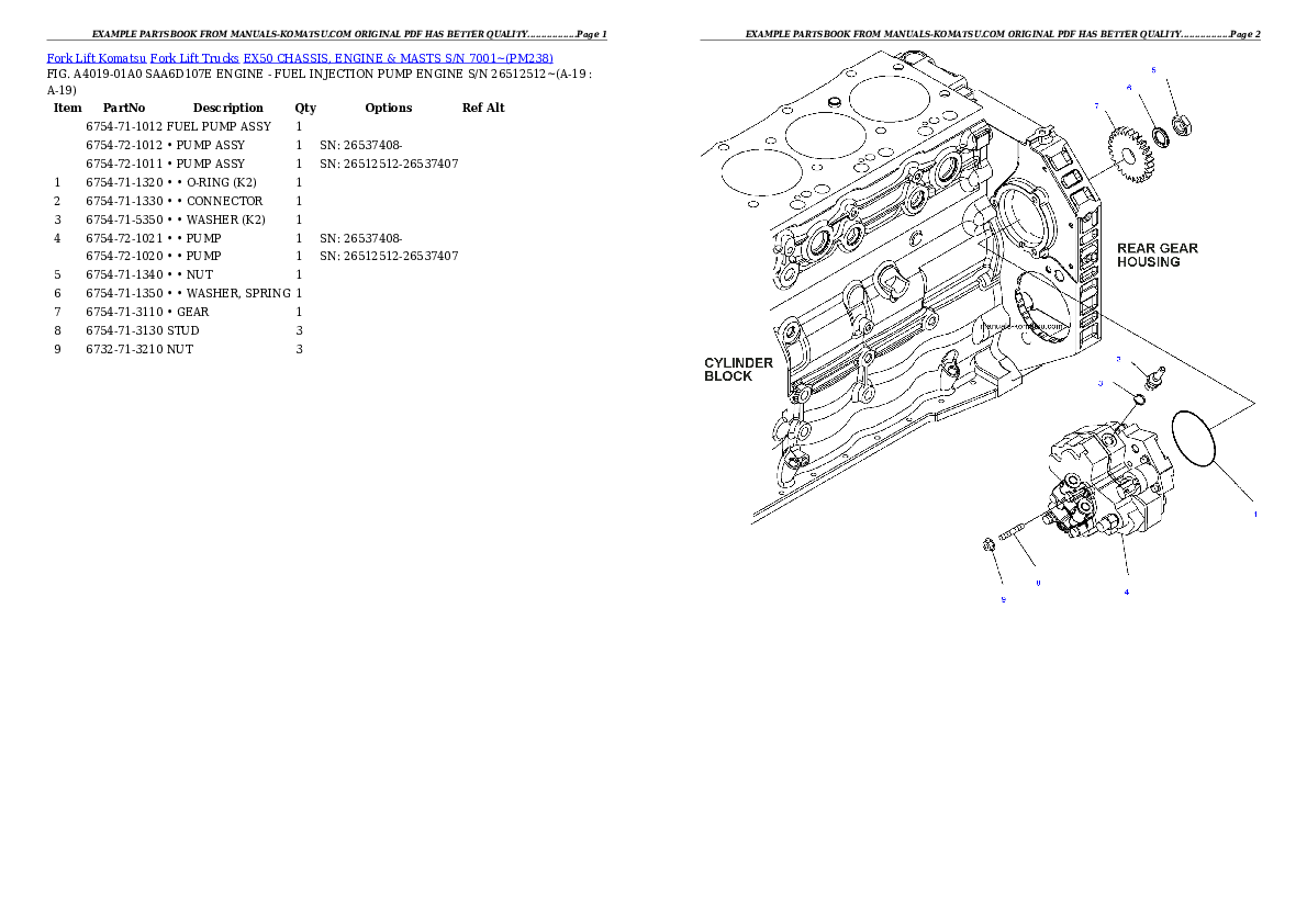 Protected: EX50 CHASSIS, ENGINE & MASTS S/N 7001~ Partsbook
