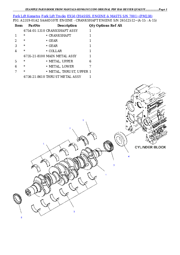 Protected: EX50 CHASSIS, ENGINE & MASTS S/N 7001~ Partsbook