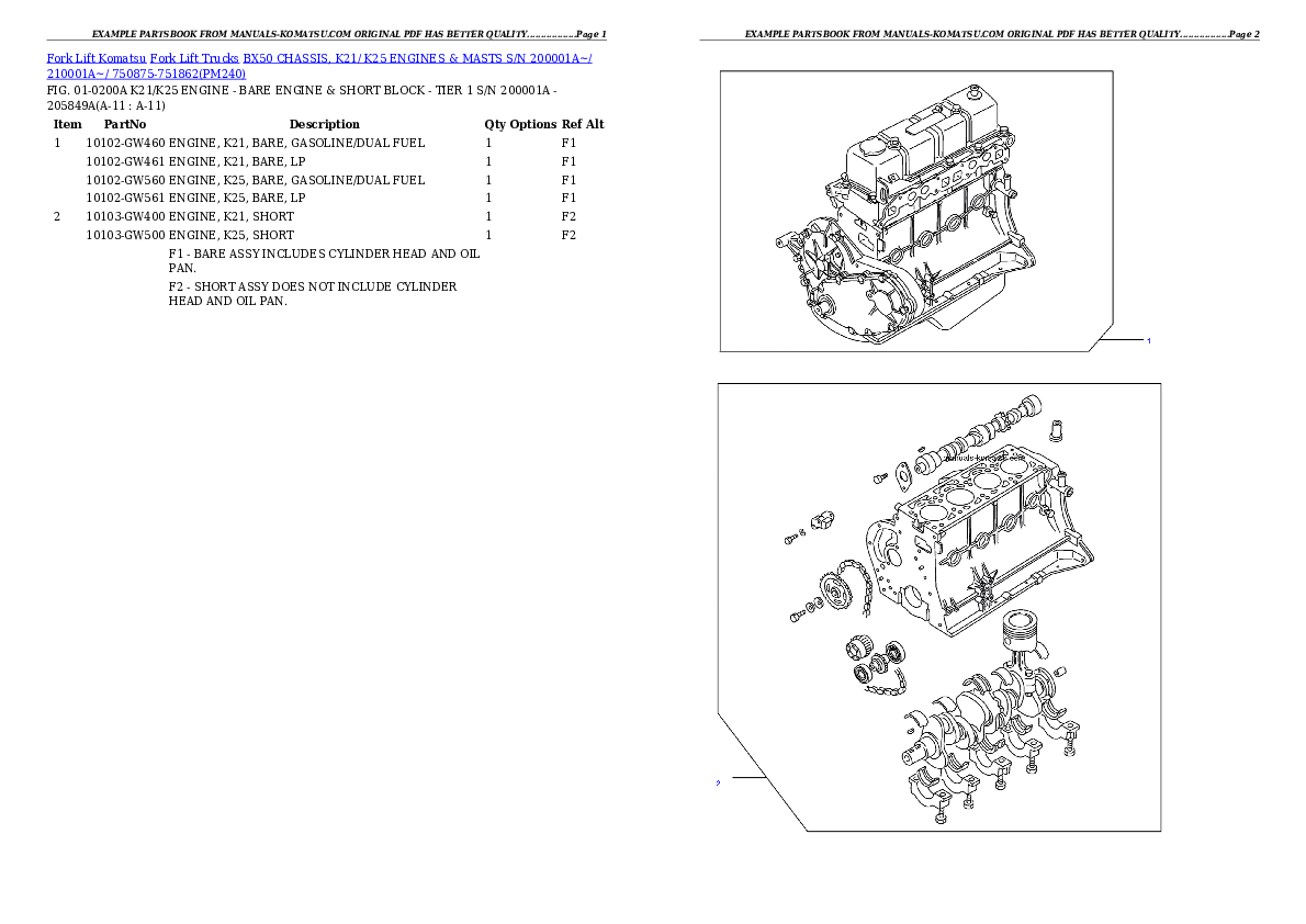 Protected: BX50 CHASSIS, K21/ K25 ENGINES & MASTS S/N 200001A~/ 210001A~/ 750875-751862 Partsbook
