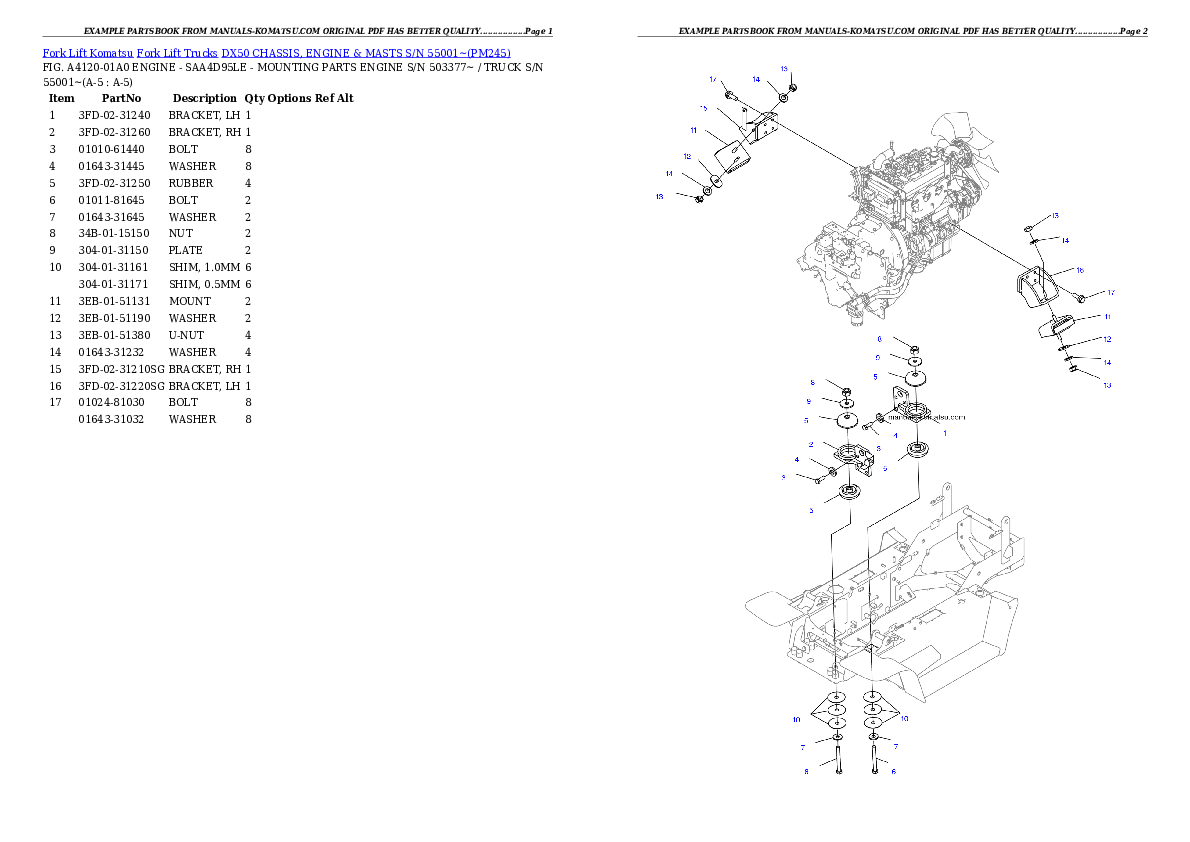 Protected: DX50 CHASSIS, ENGINE & MASTS S/N 55001~ Partsbook