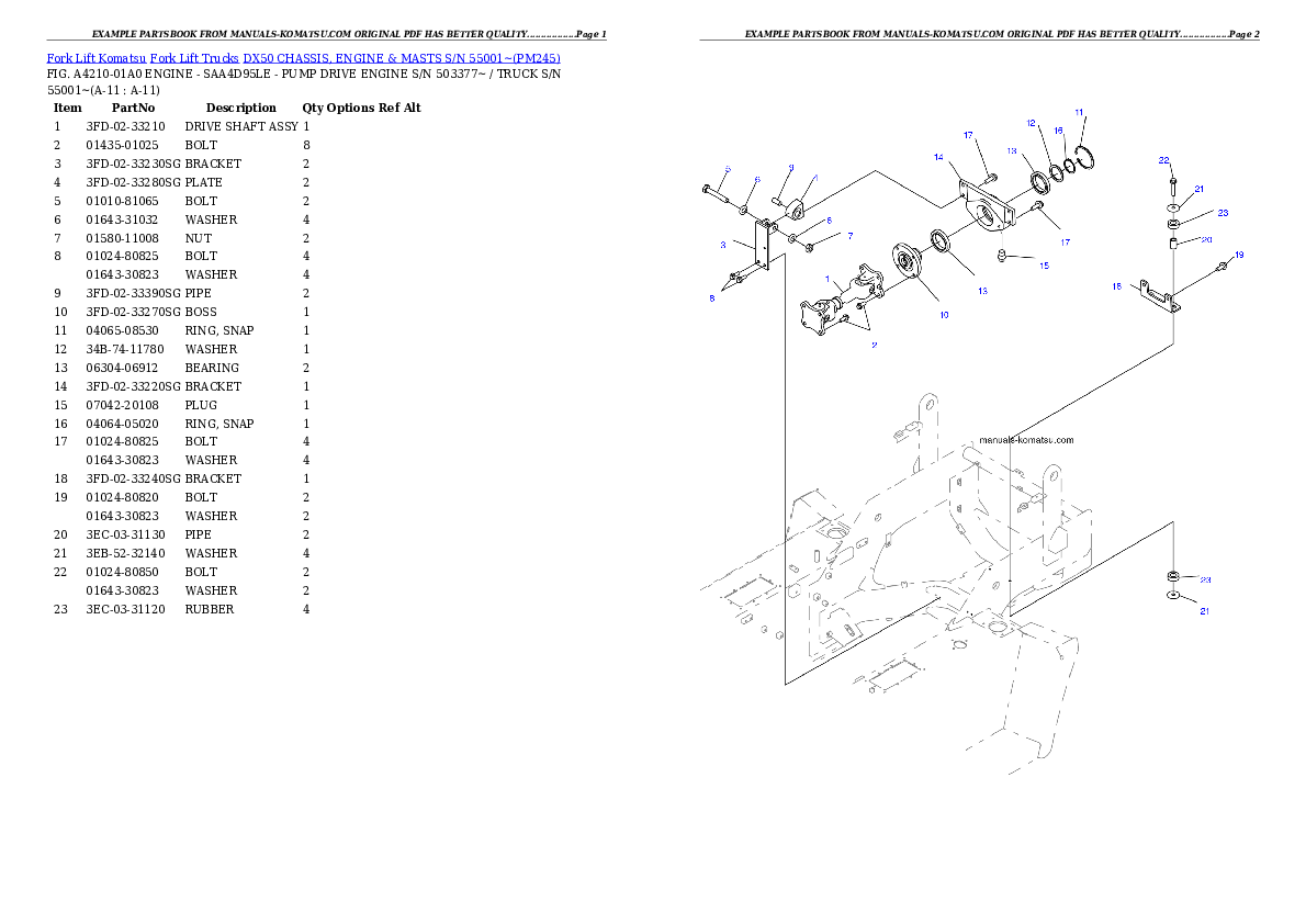 Protected: DX50 CHASSIS, ENGINE & MASTS S/N 55001~ Partsbook