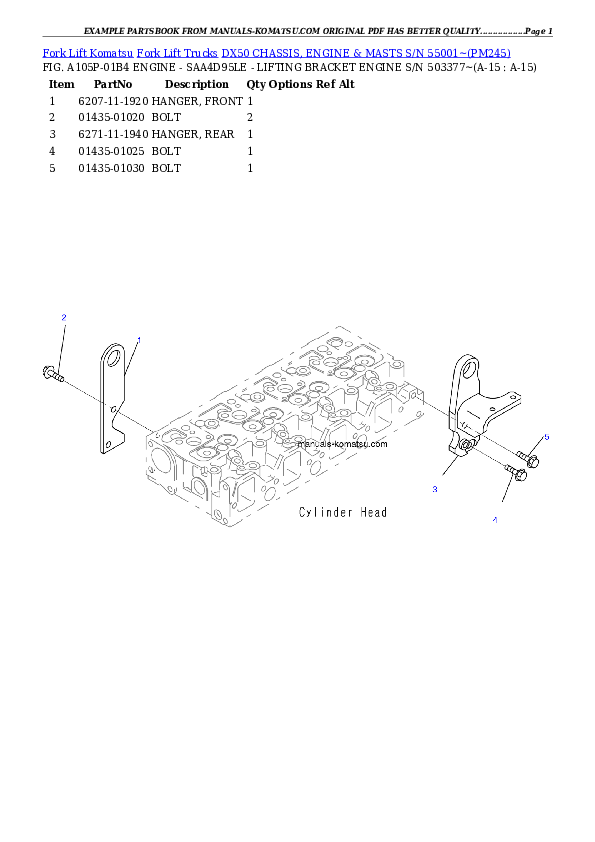 Protected: DX50 CHASSIS, ENGINE & MASTS S/N 55001~ Partsbook