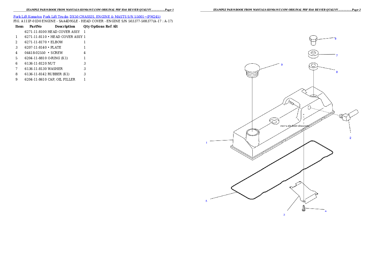 Protected: DX50 CHASSIS, ENGINE & MASTS S/N 55001~ Partsbook