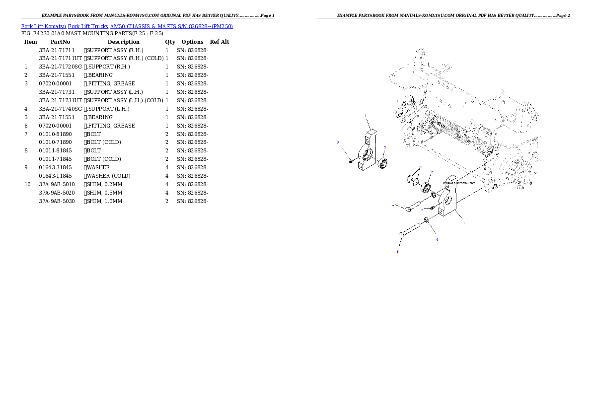 Protected: AM50 CHASSIS & MASTS S/N 826828~ Partsbook
