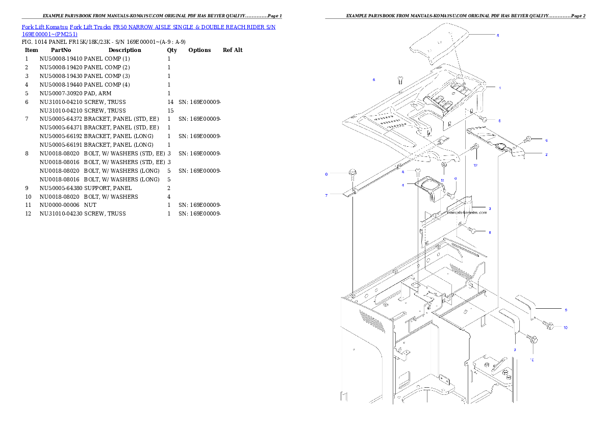 Protected: FR50 NARROW AISLE SINGLE & DOUBLE REACH RIDER S/N 169E00001~ Partsbook