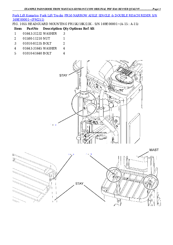 Protected: FR50 NARROW AISLE SINGLE & DOUBLE REACH RIDER S/N 169E00001~ Partsbook