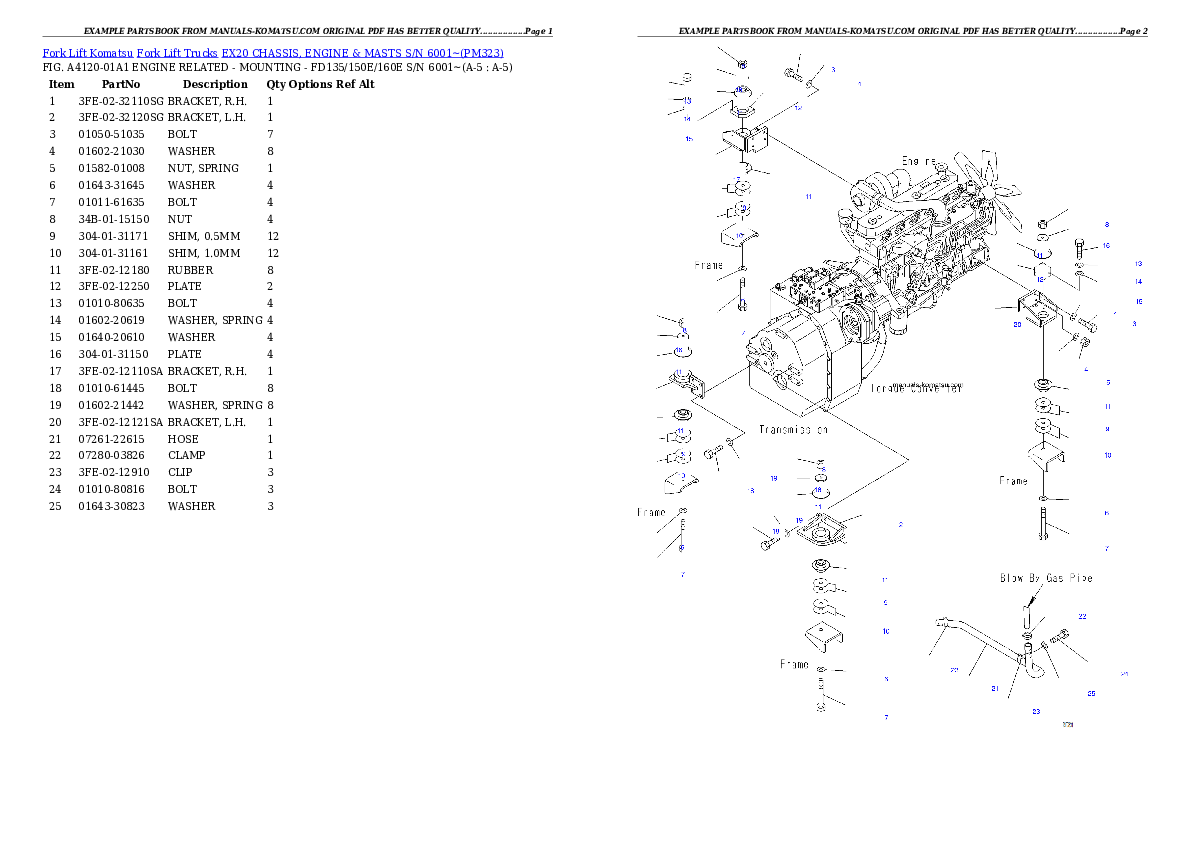 Protected: EX20 CHASSIS, ENGINE & MASTS S/N 6001~ Partsbook